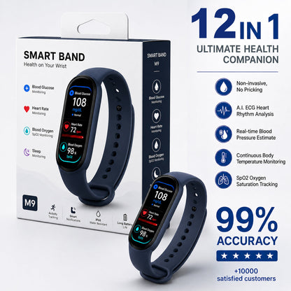 ⚡ Final 1 Hours Launch Offer 🏆 2026 Pryxo™ M9 Non-Invasive Smart Band 📈12 health reports - No-Prick