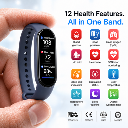 ⚡ Final 1 Hours Launch Offer 🏆 2026 Pryxo™ M9 Non-Invasive Smart Band 📈12 health reports - No-Prick