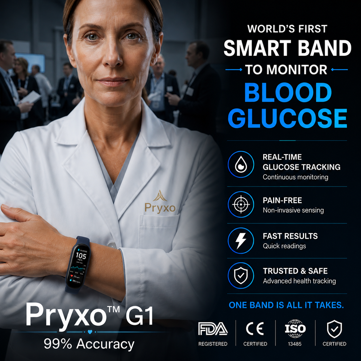⚡ Final 1 Hours Launch Offer 🏆 2026 Pryxo™ M9 Non-Invasive Smart Band 📈12 health reports - No-Prick