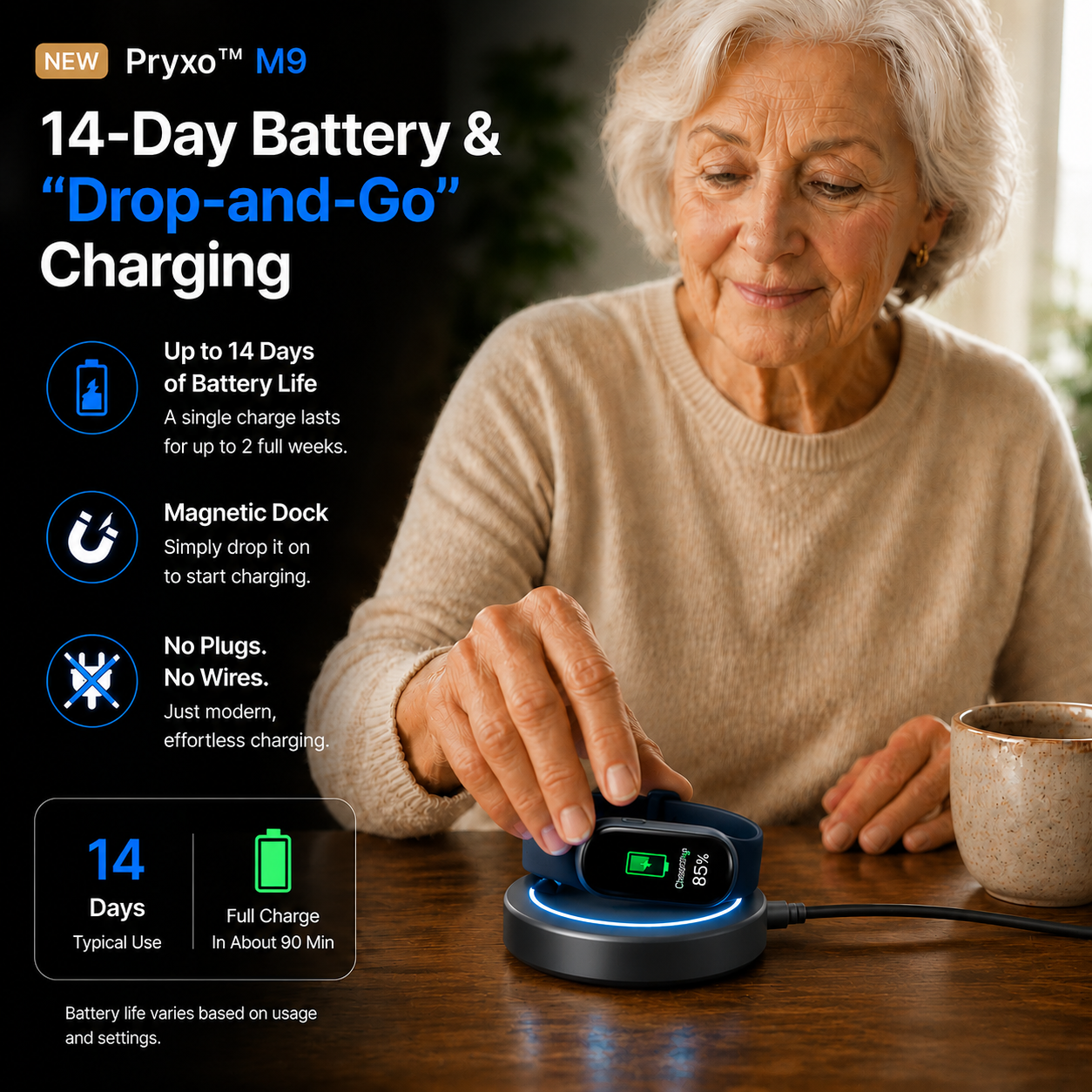 ⚡ Final 1 Hours Launch Offer 🏆 2026 Pryxo™ M9 Non-Invasive Smart Band 📈12 health reports - No-Prick